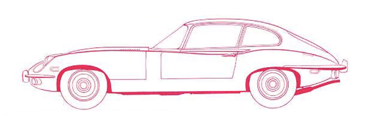 1969-jaguar-xk-e-coupe-2+2-series-2-line-drawing-car-back-catalogue-1